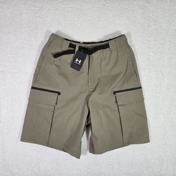 $90 Under Armour Mens Medium Loose UA Unstoppable Utility Cargo Shorts Brown M - Picture 1 of 11